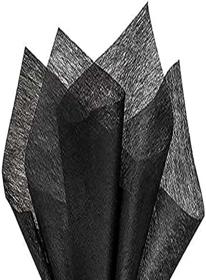 Just Flowers 24x28 Inch Non Woven Black Paper for Bouquet Wrapping, Craft & Gift Packing (15 Sheets) - Image 1